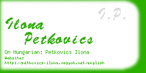 ilona petkovics business card